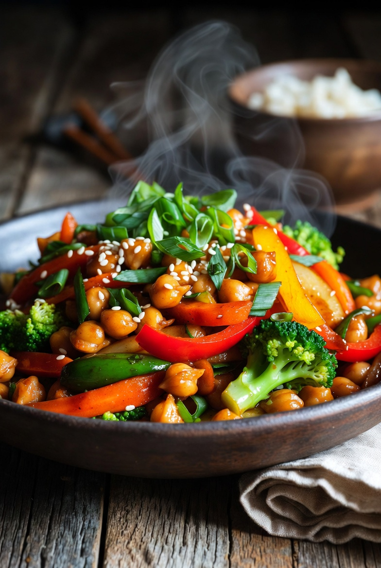 Vegetarian Chickpea Stir Fry Quick and Healthy Weeknight Dinner