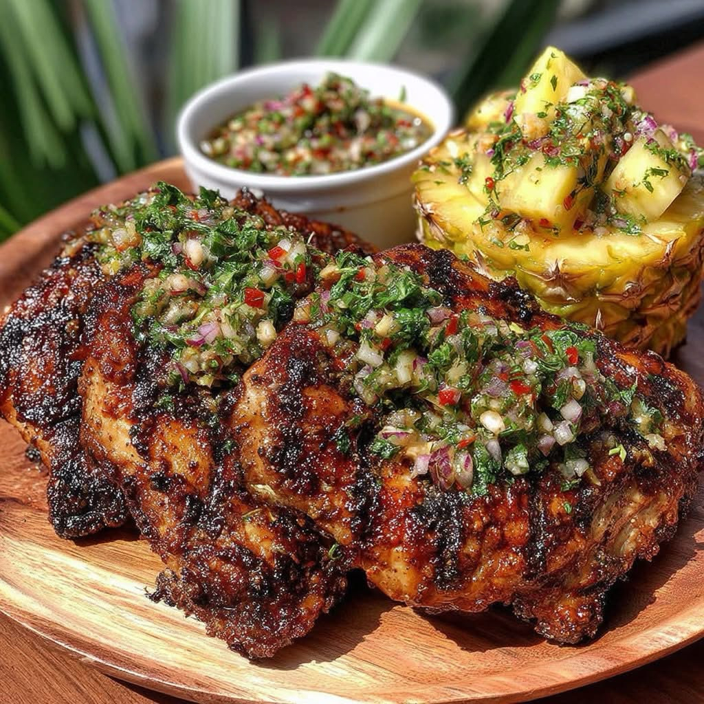 Caribbean Jerk Chicken with Pineapple Salsa Recipe