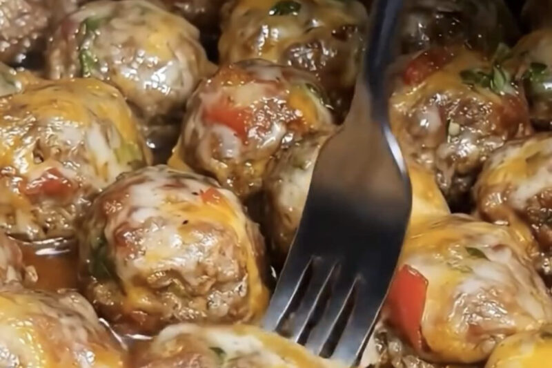 French Onion Cheesy Meatballs