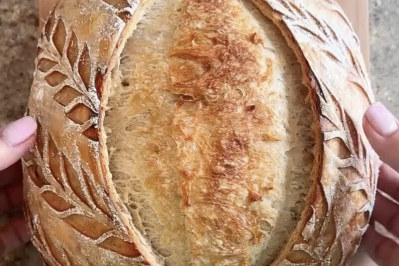 Artisan Sourdough Bread Recipe (Crispy Crust & Soft Open Crumb)