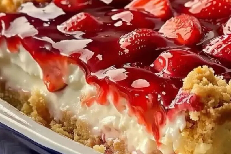Strawberry Cheesecake Dump Cake: The Easiest Sweet & Creamy Dessert